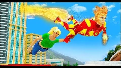 Flying Police Robot Fire Hero Part-1 | Rescue City Gangster Crime Android GamePlay | By Game Crazy