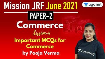 08:00 PM - JRF June 2021 Paper 2 | Commerce by Pooja Verma | Banking | Important MCQs for Commerce