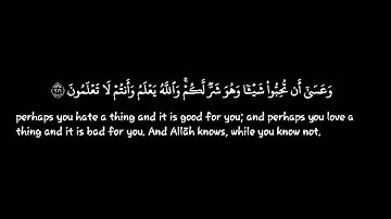 سورةالبقرة| الآية {216}|القارئ: فارس عباد| كروما | قرآن خلفية سوداء