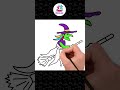 How To Draw Spooky Witch on Broomstick #shorts #drawing #howto #easy #art #craft #kids