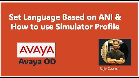 Avaya OD Set Language Based on ANI | How to use Simulator Profile | Read the Manual