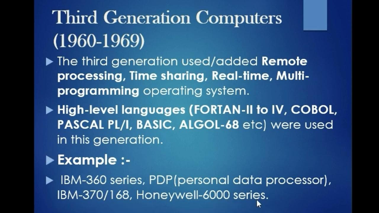 Third generation of computer definition Define 3rd generation of computer with example in