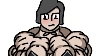 Muscular Girl Rips Shirt (Animation)