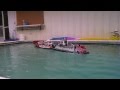 Model  towboat shoving contest sternwheelers