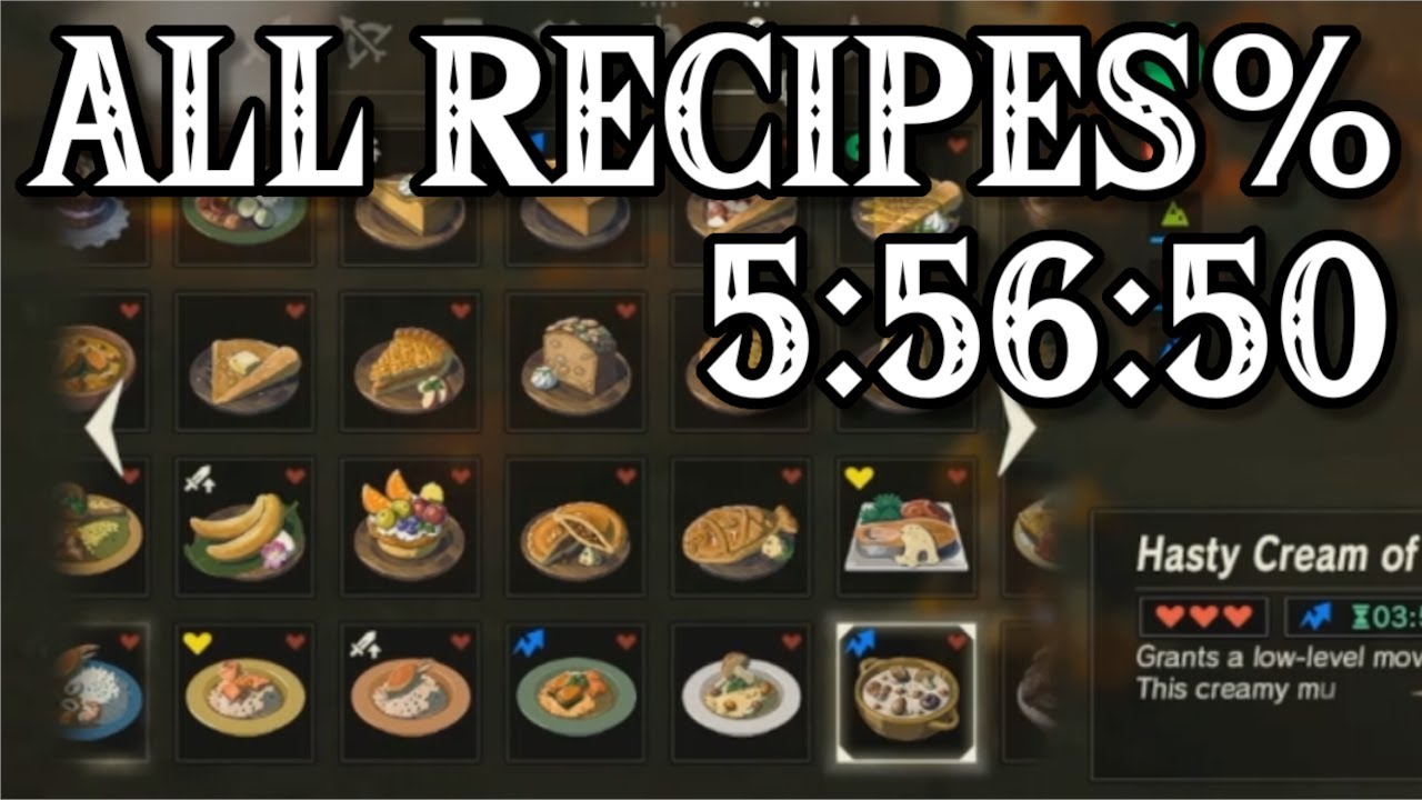 Zelda: BotW - All Recipes