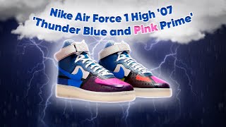 Кросівки, що піднімають настрій у сильну зливу - Air Force 1 High &#39;07 Thunder Blue and Pink Prime