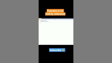 function in C# call by reference #Shorts