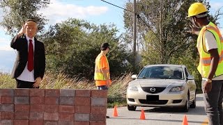 DONALD TRUMP WALL PRANK (SECURITY COMES)