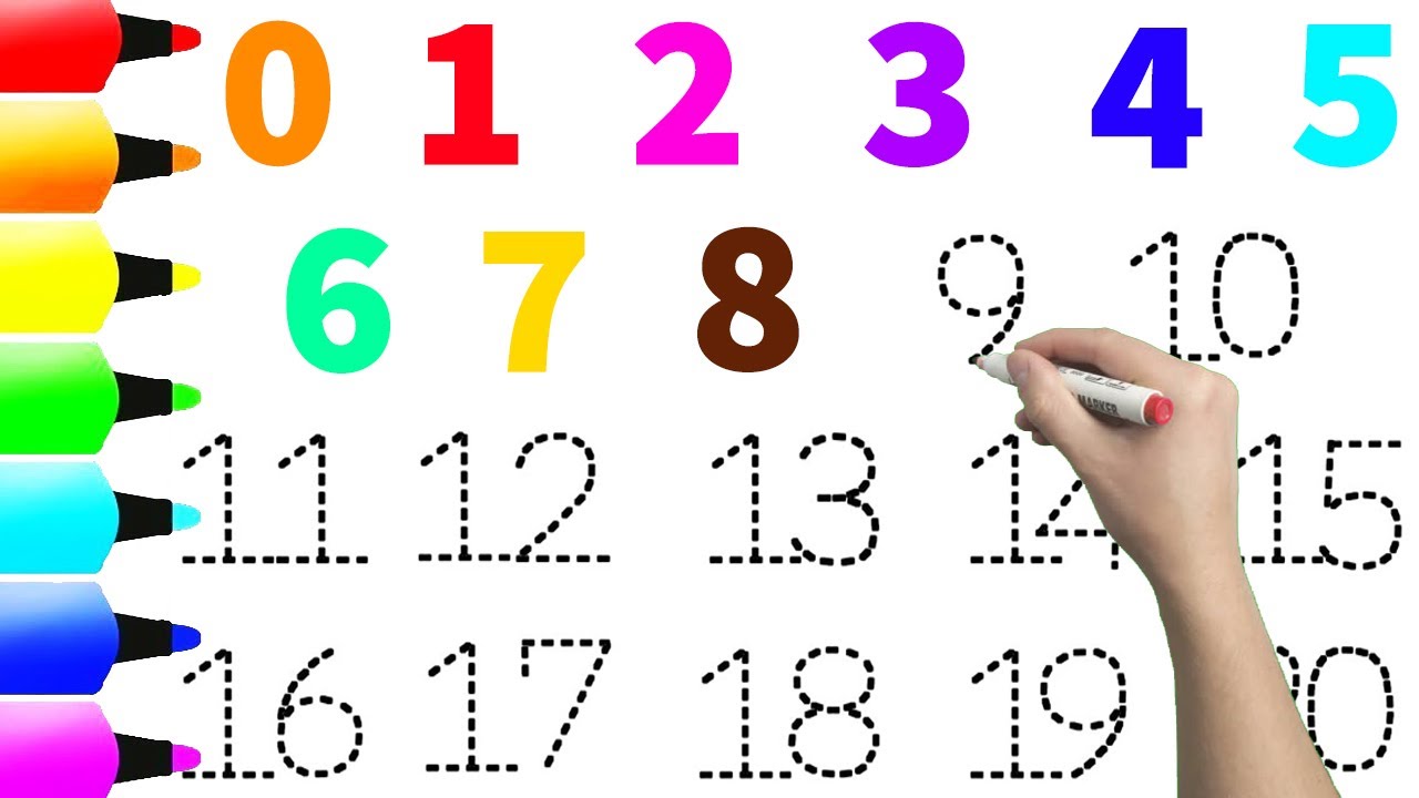 1234567890, How to Draw Number 1 to 10 for kids, Kids Drawing Videos