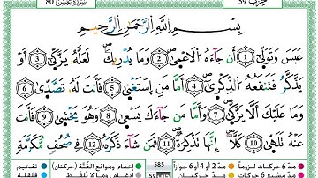 حمزة الجزائري سورة عبس مكتوبة برواية ورش عن نافع