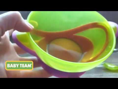 Baby Team. Тарелка на присоске с крышкой и ложкой 6002 Baby Team. Тарелка на присоске с крышкой и ложкой 6002