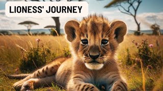 #Lion #Animalfacts 🦁 Lioness' Journey: The Miracle of Birth & Sibling Bond 🐾 #cubs #cube