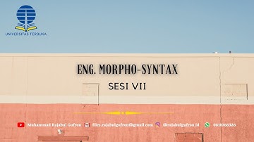 ENGLISH MORPHO-SYNTAX - SESI VII