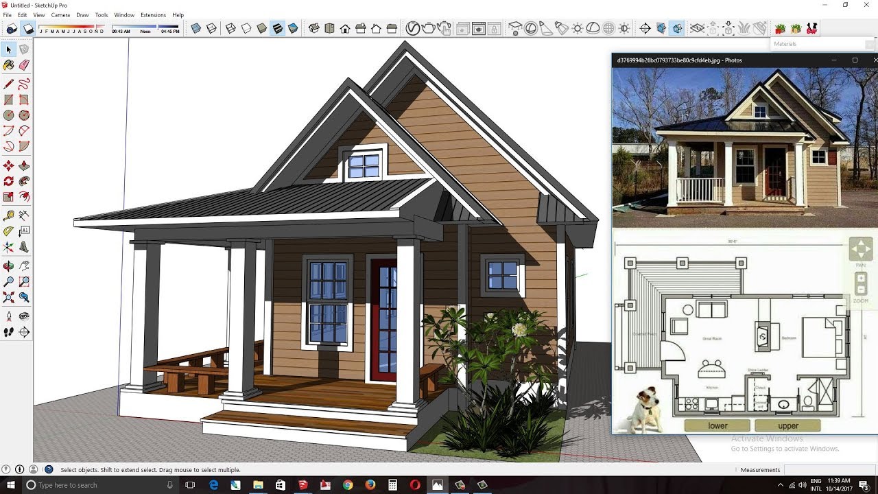 Sketchup Modeling One  Bedroom  House  Plan  From Photo H01 