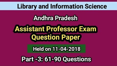 Assistant Professor Exam 2018 I LIS Paper Part-3 I Telugu I Seshu Creations