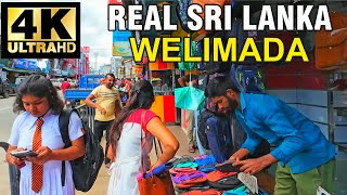 Welimada, Sri Lanka 2024 - Walking tour 4K 60FPS HDR, Street Sounds, ASMR, No Talk