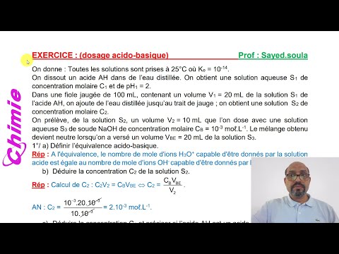Dosage acide base( correction exercice)