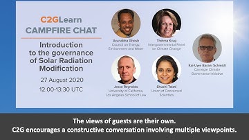 C2GLearn Campfire Chat: Introduction to the Governance of Solar Radiation Modification