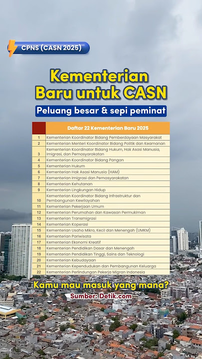Prediksi kementerian baru yang akan buka CPNS 2025! #cpns #cpns2025 #pns #bimbelcasn