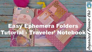 Easy Ephemera Folders Tutorial | Traveler's Notebook | Multiple Pockets Kraft Folder