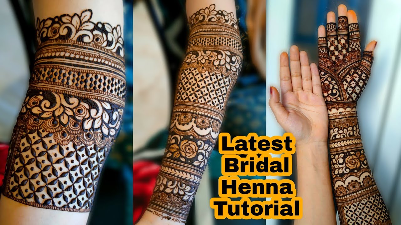 Full Hand Latest Bridal Henna Design Tutorial || Beautiful Dulhan ...