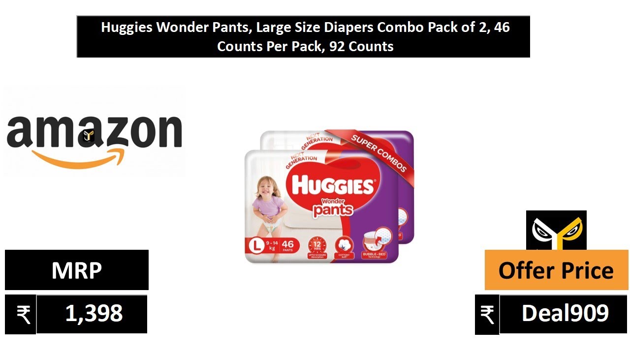 Huggies Wonder Pants Comfort Pack Large Size Diapers (110 Count) and Huggies  Baby Wipes - Cucumber & Aloe Pack of 2 (144 Wipes)