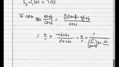 Mod-05 Lec-01 Properties of Mobius Transformations Part I