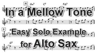 In a Mellow Tone - Easy Solo Example for Alto Sax