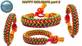 Merry Christmas Happy New Year Paracord Holiday Bracelet Tutorial PART 2