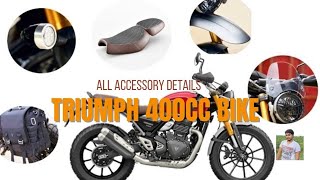 triumph 400cc bike all accessories and price details. #triumphbike #triumph400
