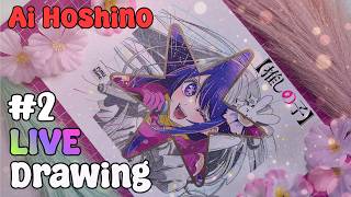 Anime Art LIVE! 💖 Drawing Ai Hoshino 💜 Oshi no Ko 🌸 Cozy Art Stream