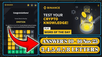 Theme Smart Signal | Binance Crypto WODL Answers Today | All Letters WOTD