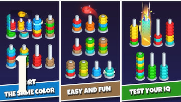 Nut Sort-Color Puzzle Game Gameplay Walkthrough Part 1 - Level 1 ~ 24 (Android, IOS)