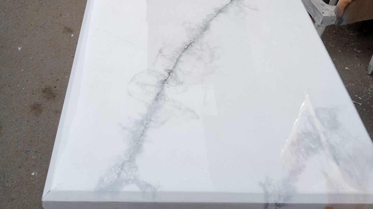 How to apply epoxy resin in marble effect on MDF top sms decor karachi epoxy art vlogs YouTube