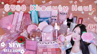 $500 Kbeauty Haul | NEW RELEASES & Popular Korean Products! Cushions, Blush, PINK