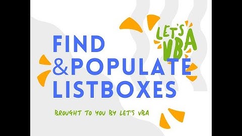 Microsoft Excel VBA - Find and Populate Listboxes
