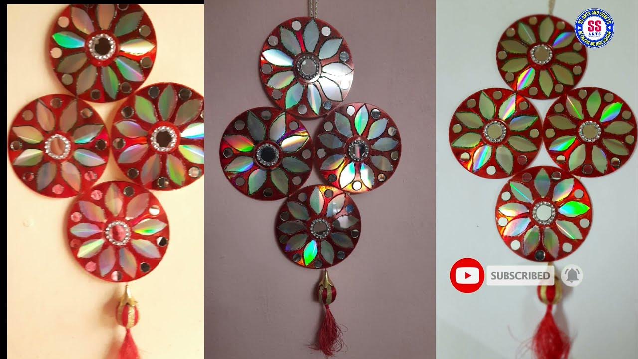 Wall hanging with CD / DIY room decor idea out of Old cd / crafts with
