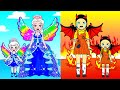 Angel or Vampire Mom Is The Best? - Poor Squid Game VS Rich Elsa Contest | DIY Paper Dolls & Cartoon