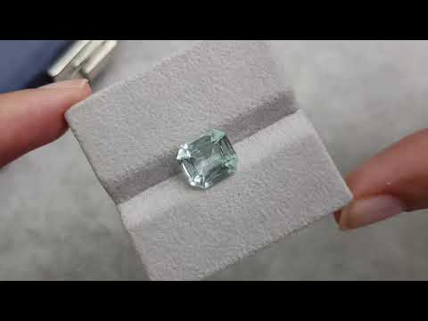 Octagon cut aquamarine 3.49 carats, Madagascar Video  № 2