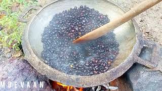 PREPARING PALM KERNEL OIL WITH MAMA AT HOME | DETAILED PALM KERNEL OIL PRODUCTION| MDEVAAN