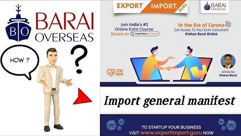 What is IGM : Import General Manifest ? By #EximMan