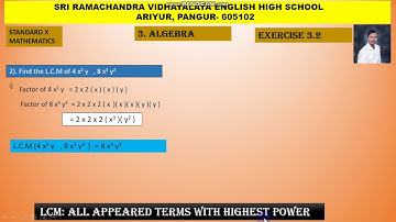 10th MATHS ALGEBRA EXERCISE 3.2 SUM 2(I , II )