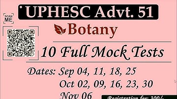 Full Mock Test For UPHESC Botany | Mock Test for Assistant Professor | Register Now| Imp for Msc ent