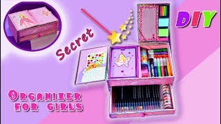 DIY. Organizer for girls. Back to school. Cardboard. Desktop organizer. Hello friends! Today we are making a classy, bright and 