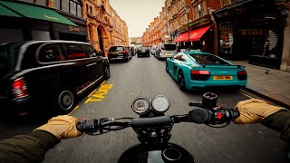 MOTORCYCLE RIDE THROUGH CENTRAL LONDON | POV RAW SOUND [4K]