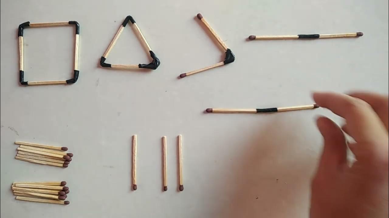 Geometrical shapes with Match sticks shapes Activity with Matchstick 