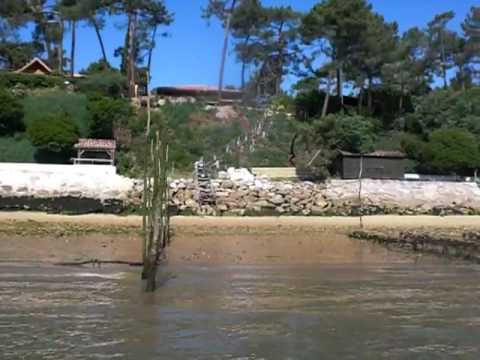 cap ferret  en video   départ du port de la vigne jusqu'au débarcadère