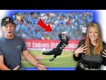 Couple reacts to ridiculous catches in cricket