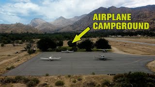 Airplane camping at Kern Valley, California with gusty winds!