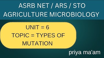 TYPES OF MUTATIONS FOR ASRB NET AGRICULTURE MICROBIOLOGY UNIT 6 #icarasrbnet #asrbnet2025 #asrbnet